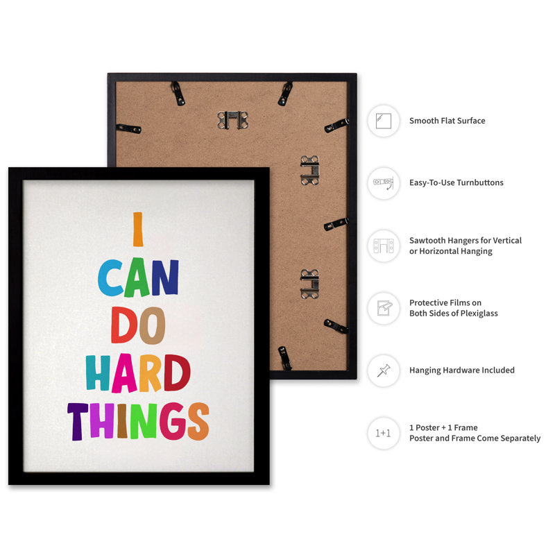 I Can Do Hard Things No1, Black Framed, Poster, 24"H x 32"W