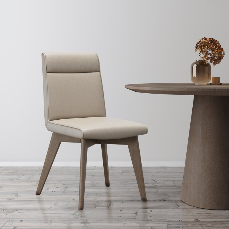 Chaise en cuir Aileen, beige