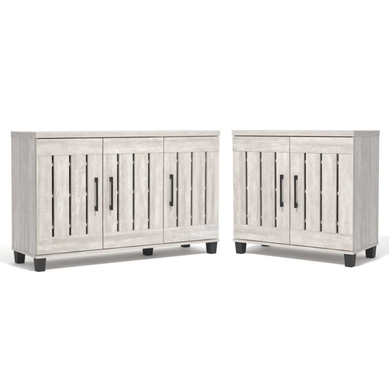 Banos 2-Door & 3-Door Shoe Storage Cabinet (Holds 28 Pairs), Dusty Gray Oak
