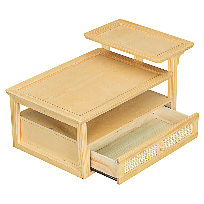 Table basse avec rangement, Naturel