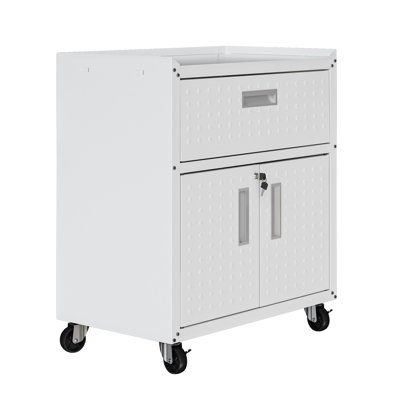 Fortress 30" Rolling Garage Cabinet in White