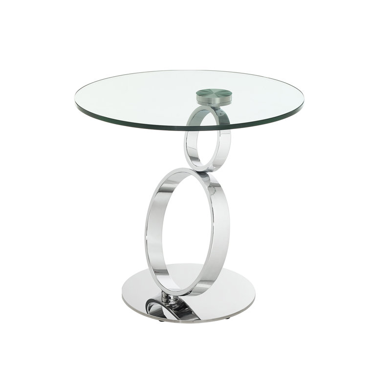 Table de bout en verre à piédestal