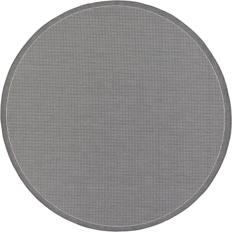 Fierce Sella Gray-Beige Indoor/Outdoor Rug, Round 7'6"