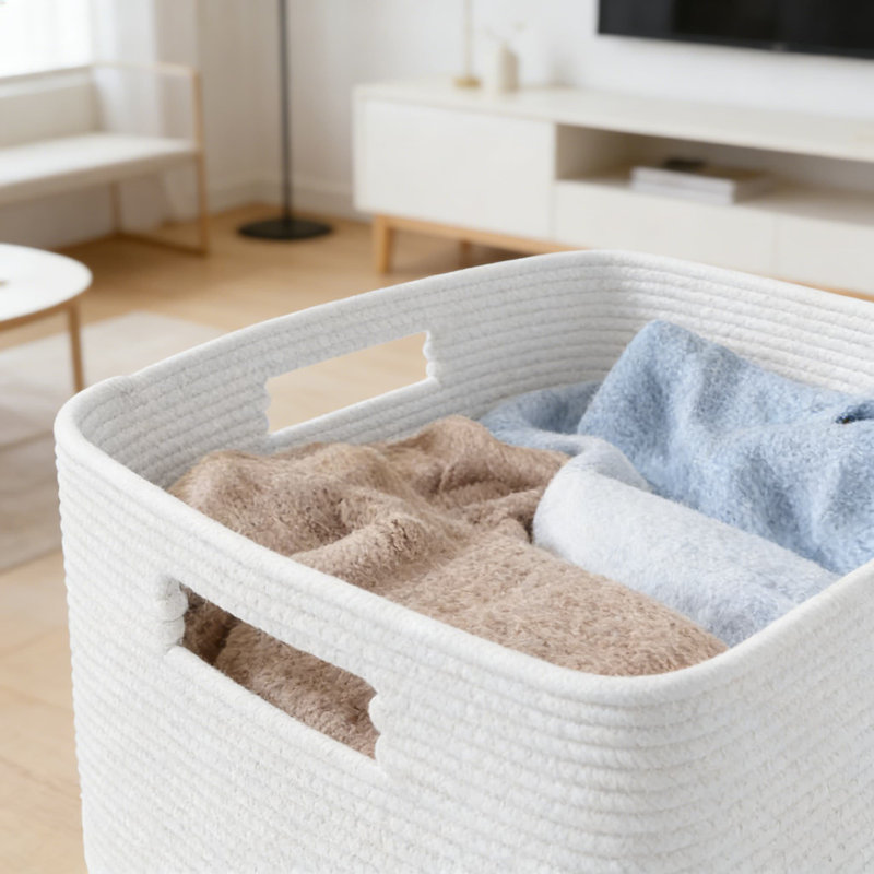 Foldable Fabric Storage Bins With Handles, 3-Pack Woven Storage Baskets For Home Organization, Toys, Clothes, And Shelves, Decorative Cube Bins