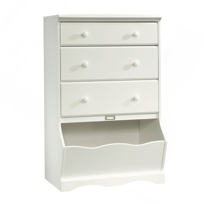 Commode 3 tiroirs, finition blanche