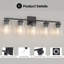 Luminaire de meuble-lavabo de salle de bain 5 lumières Espird avec finition noire matte, conception carrée et certification UL pour salle de bain, salon et chambre à coucher