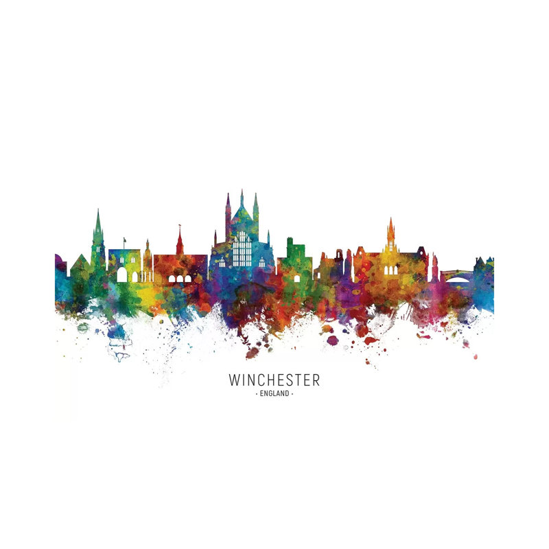 Winchester England Skyline by Michael Tompsett - Wrapped Canvas Painting, 20.32 cm H x 30.48 cm W