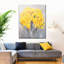 Motif floral jaune sur toile-2146005661