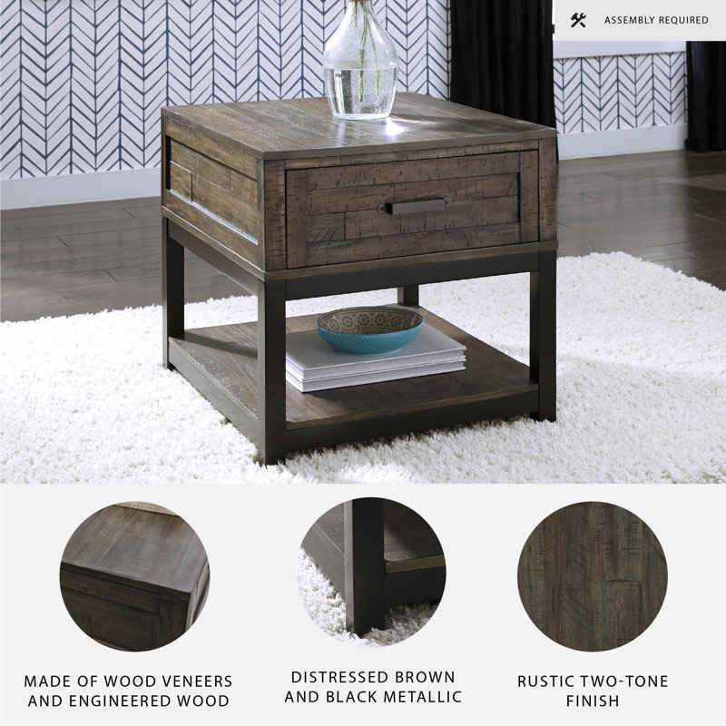 Junnie End Table with Storage