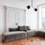 Lustre industriel moderne, structure en métal noir, 39,4 x 39,4 x 42,1 pouces | 2 x douilles E27 (40 W maximum) | Élégante coiffe en tissu de 7,9 pouces de diamètre, 7,9 pouces de hauteur | Parfait pour la décoration scandinave et l'éclairage de fantaisie-1671703094-1671703048
