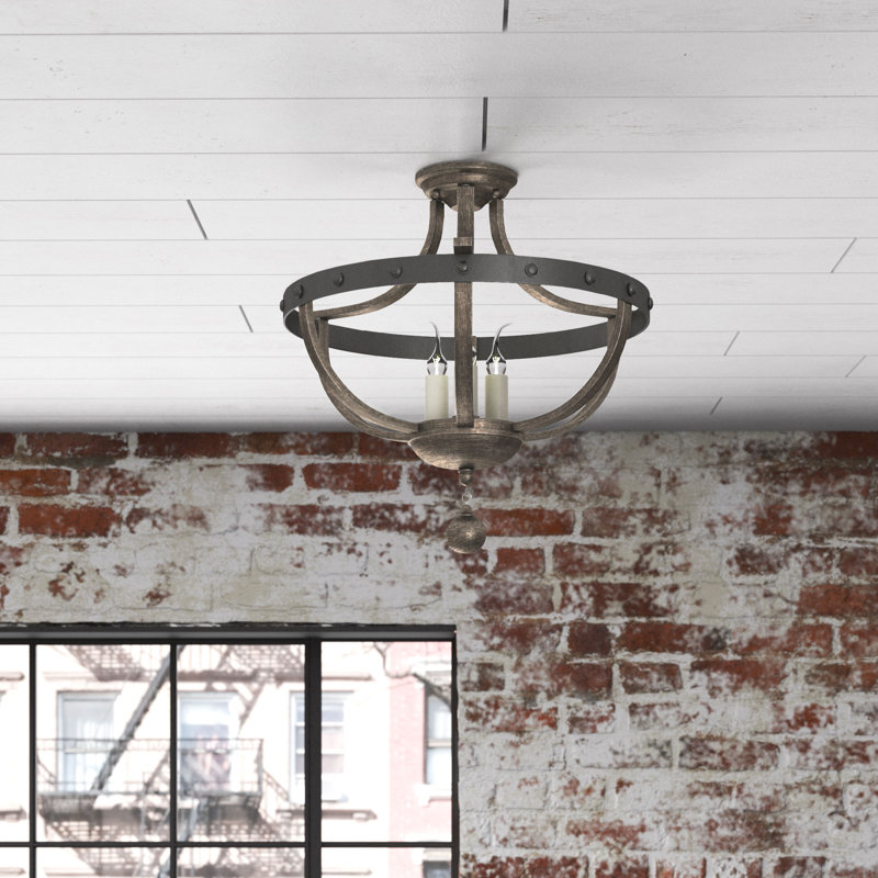 3-Light Semi Flush Mount