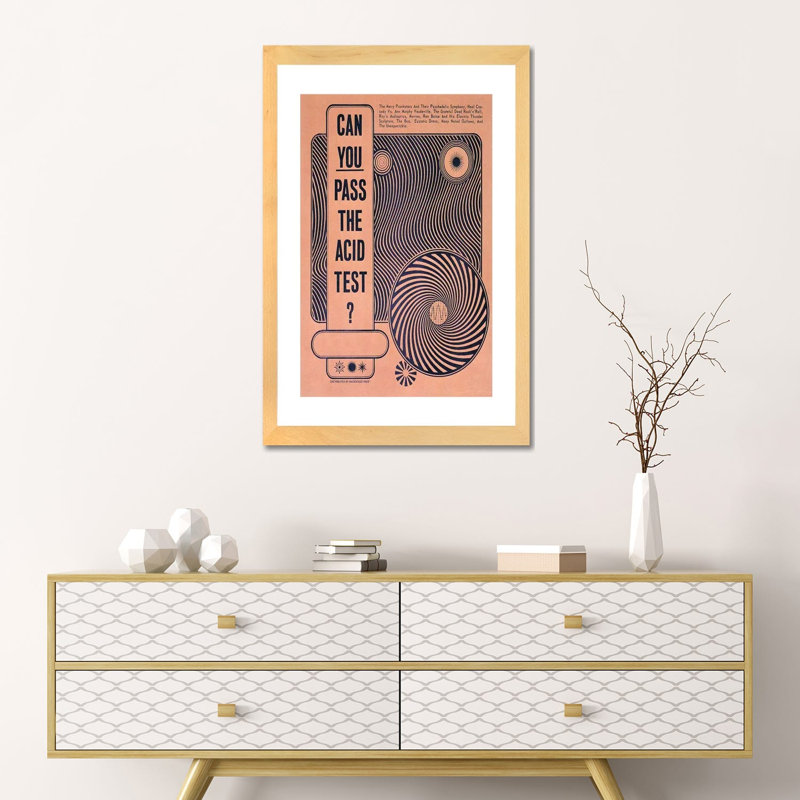Test Acid par radio Days-impression, Toile avec cadre en bois beige, Blanc, H 24 po x l 16 po x P 1 po