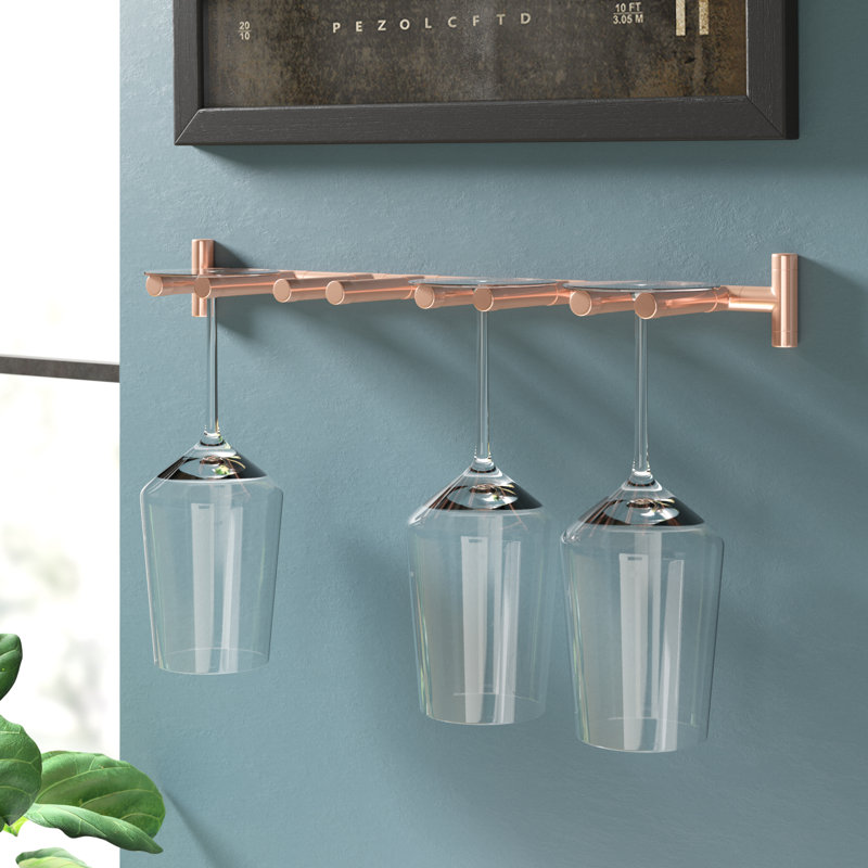 Wall Mounted 4 Wine Glass Rack
