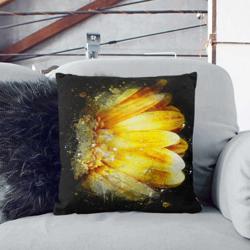 Square Throw Cushion, Black, 40cm H x 40cm W x 15cm D