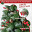 The Holiday Aisle® 7.5 Ft Artificial Christmas Tree Hinged With 560 Warm Led Lights & 267 Red Berries-2027985240