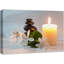 Zen pierres tropicales fleurs blanches massage pierre spa bougies yoga nature photographie coloré-101092681
