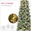 Arbre de Noël artificiel 7,5 pi avec lumières réalistes, 350 lumières DEL, pommes de pin, baies rouges et 1075 pointes