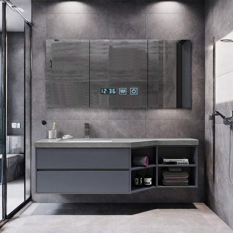 Modern simple special-shaped bathroom cabinet, 18.89" H x 47.24" W x 19.68" D