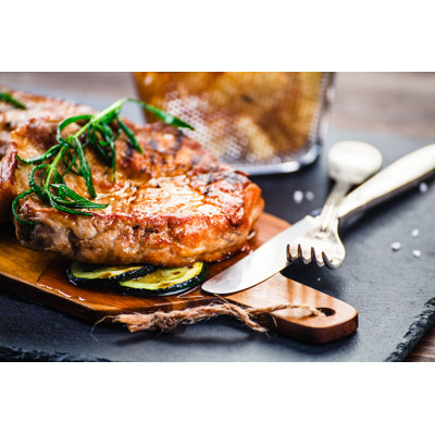 Grilled Beefsteaks And Vegetables by Gbh007 - Wrapped Canvas Print