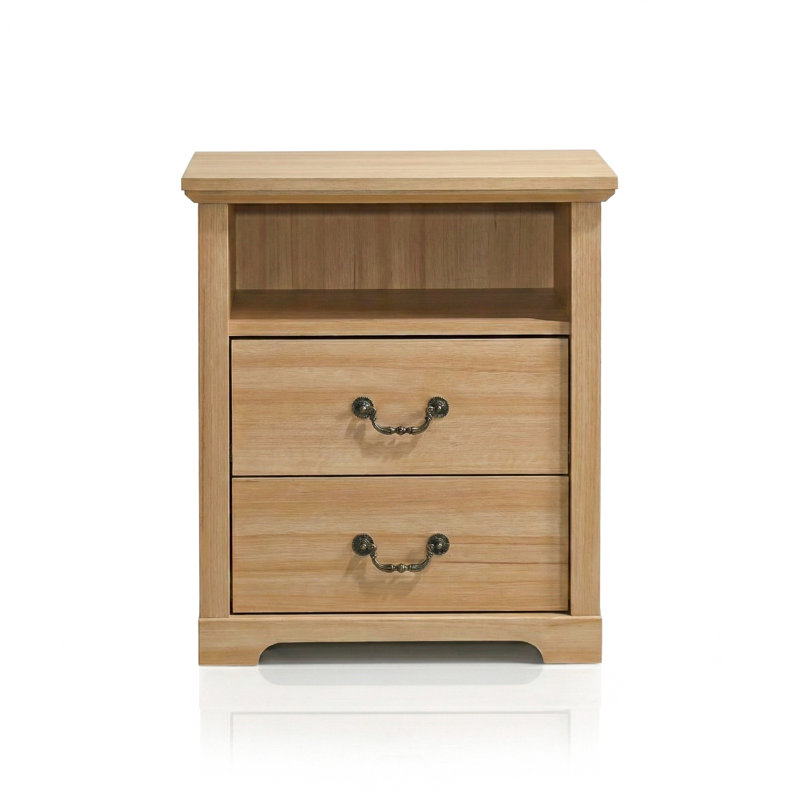 Table de chevet 2 tiroirs Keaton, Naturel