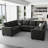 Shavera Velvet Large U-Shaped Sectional Couch Convertible Oversized Sofa Bed Sleeper-607968776