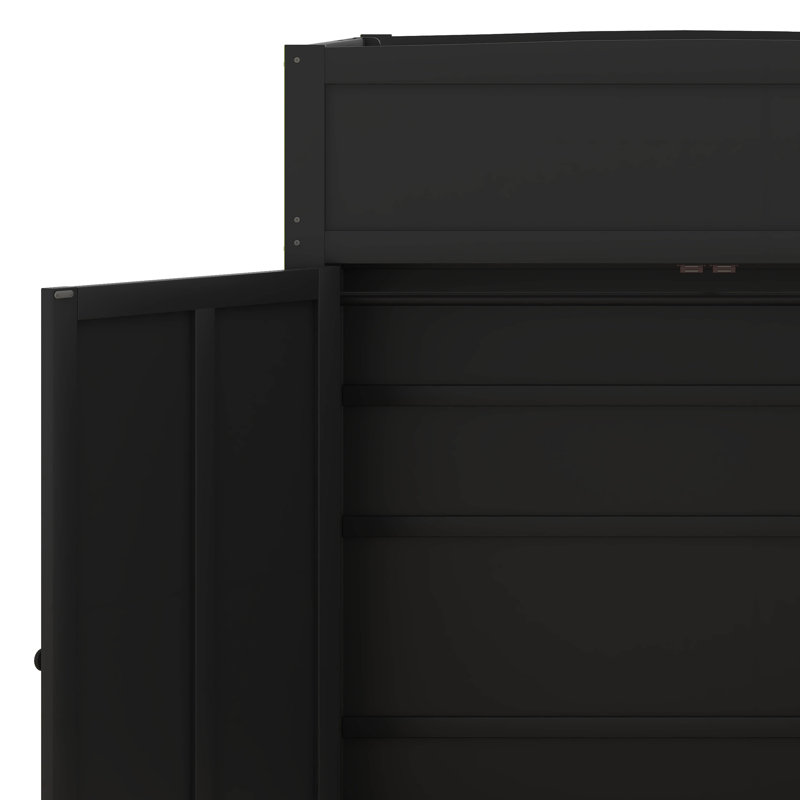 Full Size Gaming Loft Bed With Desk, Wood Loft Bed With RGB Light, High Loft Bed Frame, 2 Drawers, Wardrobe, Hanging Rods