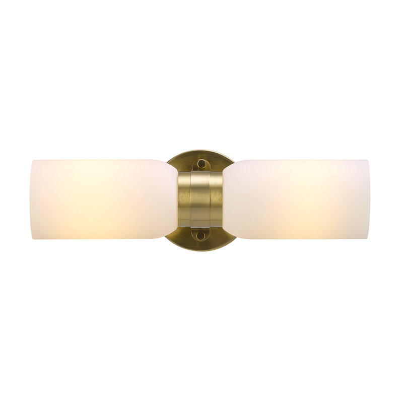 Éclairage pour salle de bain 2 lumières 15 po, laiton mat, abat-jour en verre givré, montage horizontal ou vertical, accessoires de salon de beauté, éclairage de salle de bain sur miroir, éclairage de miroir de maquillage, applique murale
