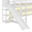 Lit mezzanine simple en bois avec glissade, tablettes de rangement et rampe d'escalade-114466849
