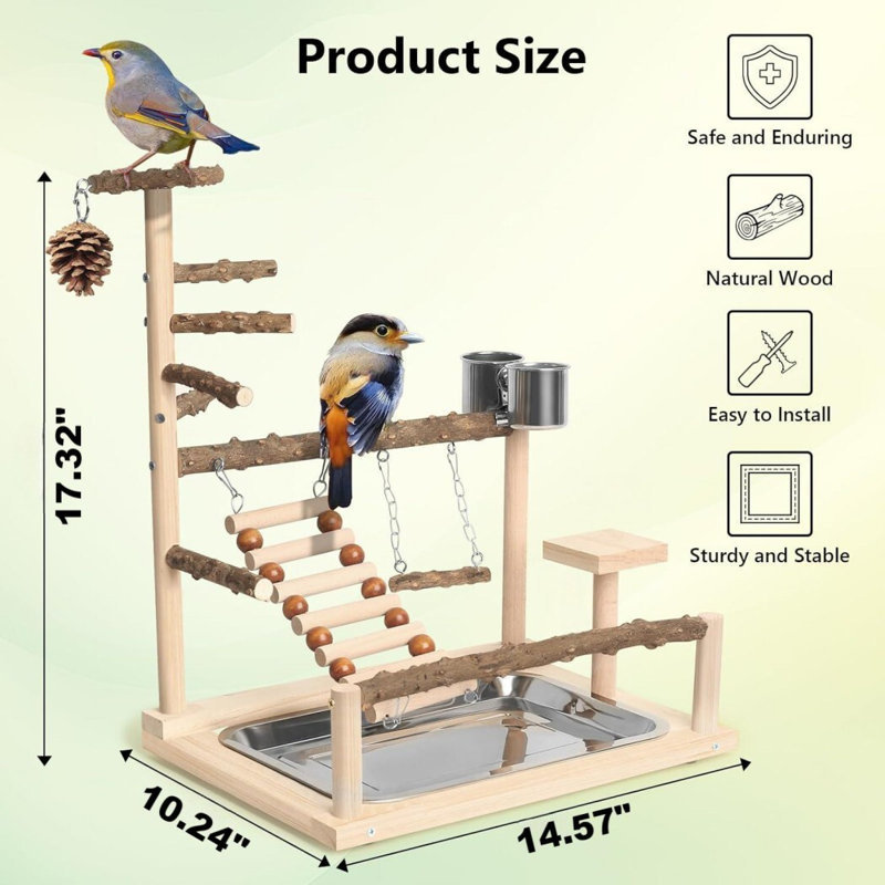 Perchoir en bois Bird, Marron foncé