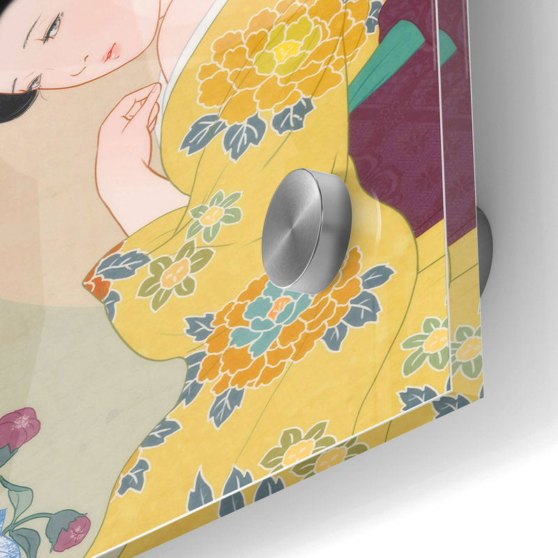 «Kikyou» par Sai Tamiya, art mural en verre acrylique, H 36 po x l 24 po x P 0,2 po