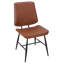Chaise d'appoint en métal H & D capitonnée dossier et siège en vinyle