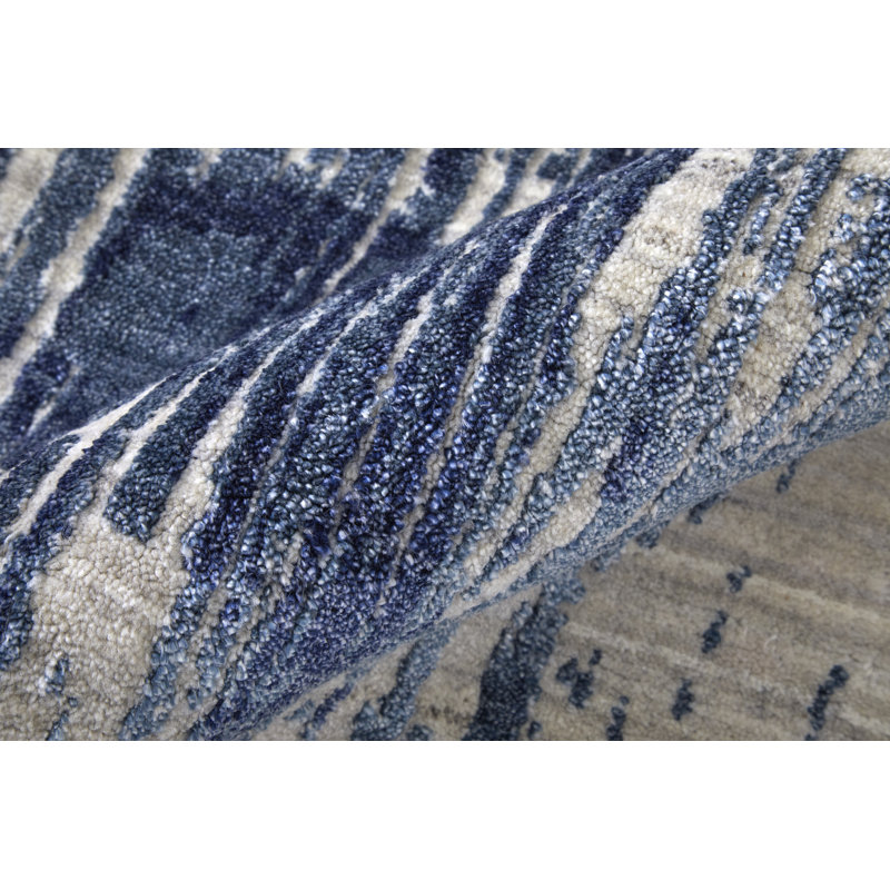 Eastfield Abstract Area Rug in Blue, Rectangle 2' x 3'