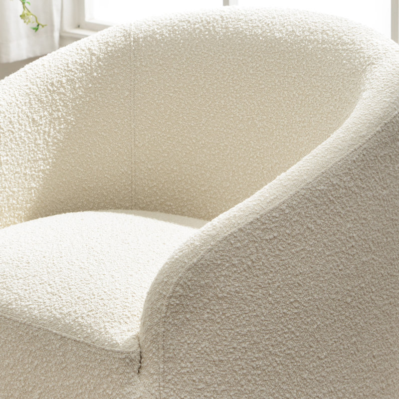 Fauteuil demi-tonneau pivotant 32 po, Blanc