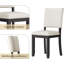 Ensemble de salle à manger rond 47,3 po avec 4 chaises rembourrées, ensemble de table de salle à manger moderne pour 4, ensemble de table de salle à manger 5 pièces pour salon, cuisine, noir antique et beige