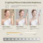 Coiffeuse à maquillage avec 6 tablettes, coiffeuse à 2 tiroirs, blanc