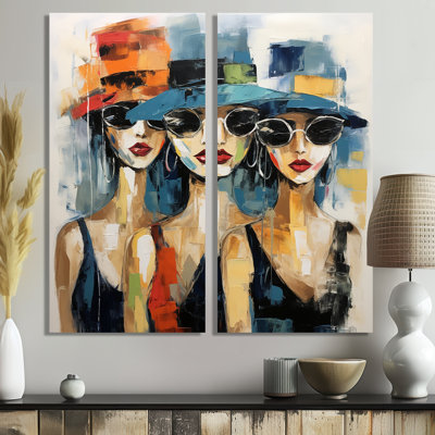 Fashion Fashion With Chapeaux I - Grande décoration murale femme