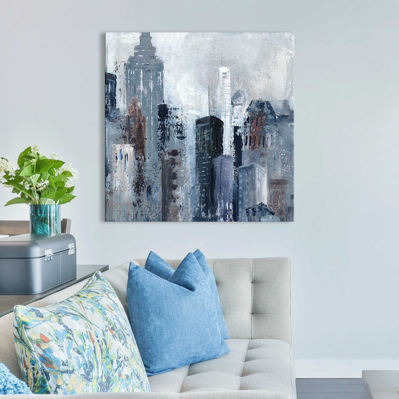 City Mood II par Carol Robinson - Peinture, Toile tendue, H 36 po x l 36 po x P 1,5 po