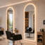 Miroir arqué pleine longueur 65 po x 21 po à DEL, miroir mural avec 3 modes de couleur et gradation continue