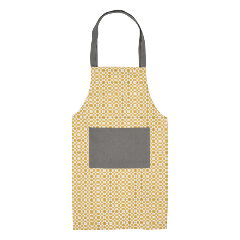 Cotton Chef Apron, Grey/Orange