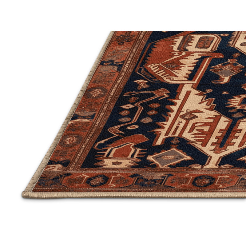 Tapis brun lavable à la machine, Rond 6 pi