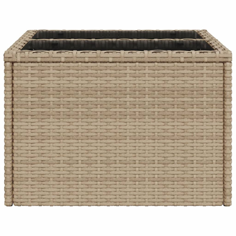 Nisiah Square Glass Outdoor Coffee Table - 55 cm W 55 cm D, Beige