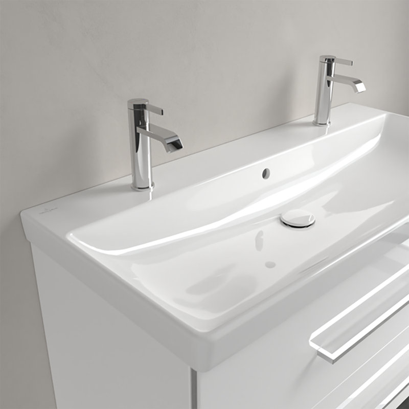 Avento Ceramic Rectangular 100cm Countertop Basin, 2
