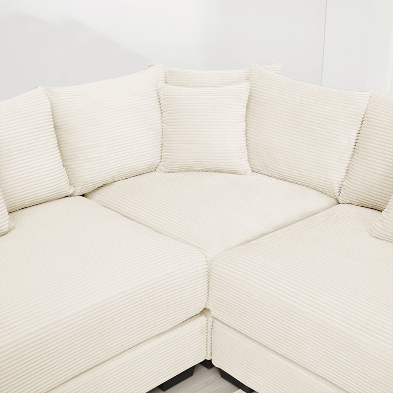 Canapé modulaire surdimensionné Cloud, Velours côtelé beige