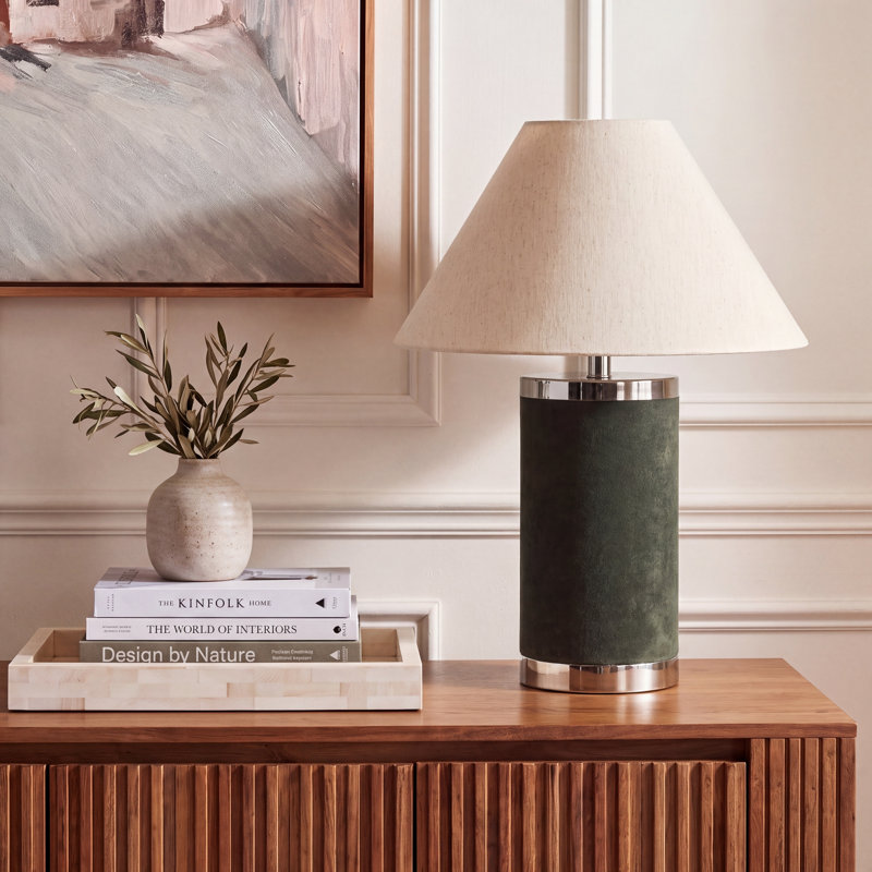 Malley 19.5" Velvet Table Lamp