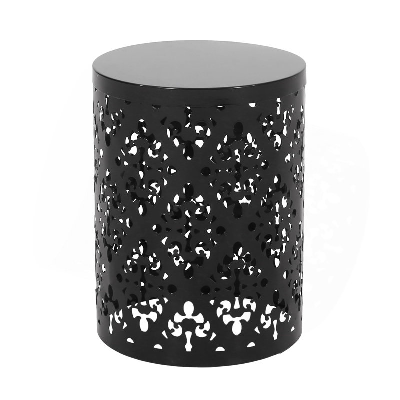 Table de bout d'extérieur en métal - Grand, Noir