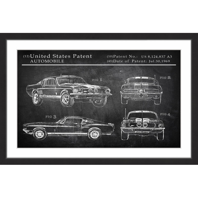 « mustang shelby design », reproduction d’art encadrée, H 20 po x l 30 po x P 1,5 po