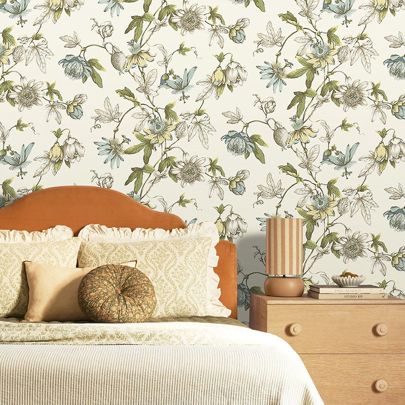 Rouleau de toile Passion Flower, Jaune clair, 60.77 sq. ft