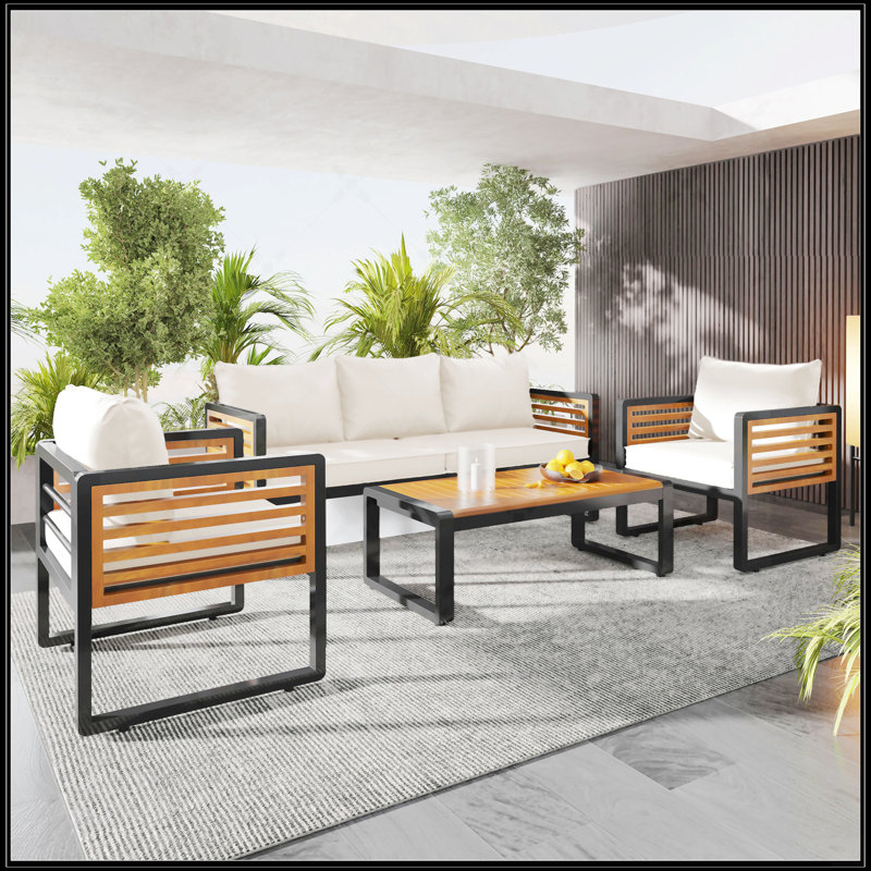 Ensemble de mobilier d'extérieur haut de gamme pour se détendre et recevoir, élégant et polyvalent