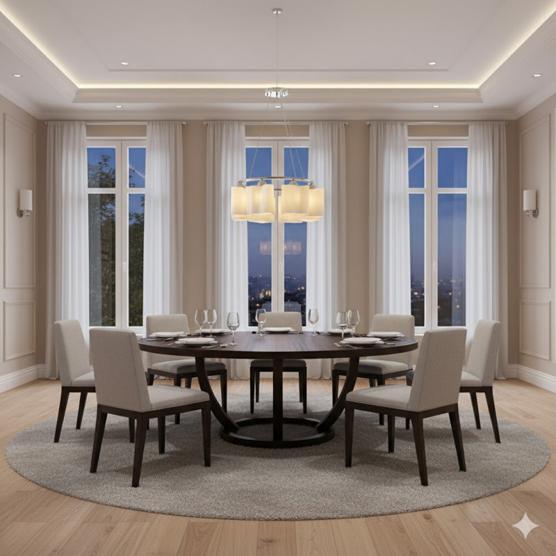 Lustre en fer chromé à 8 lumières avec abat-jour en verre opale blanc