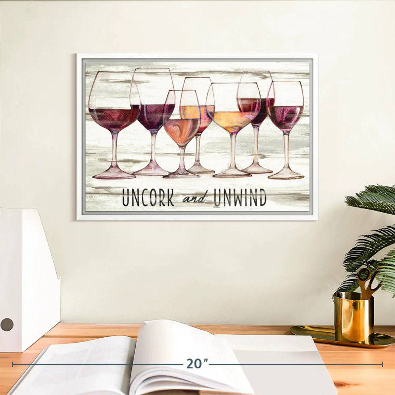 Wine Line II, Cadre flottant blanc, 13 po x 9 po
